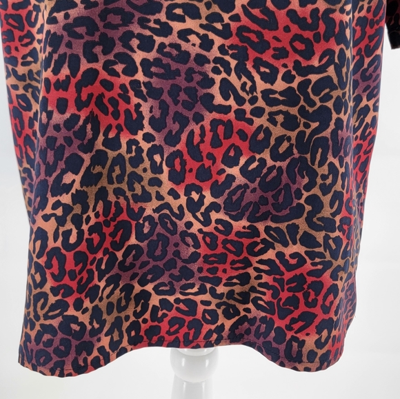 Vtg Impressions of California Leopard Print Padded Shoulders Blouse Size M - Picture 3 of 7